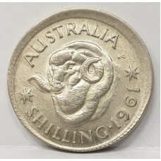 AUSTRALIA 1961 . ONE 1 SHILLING . ERROR . MIS-STRIKE